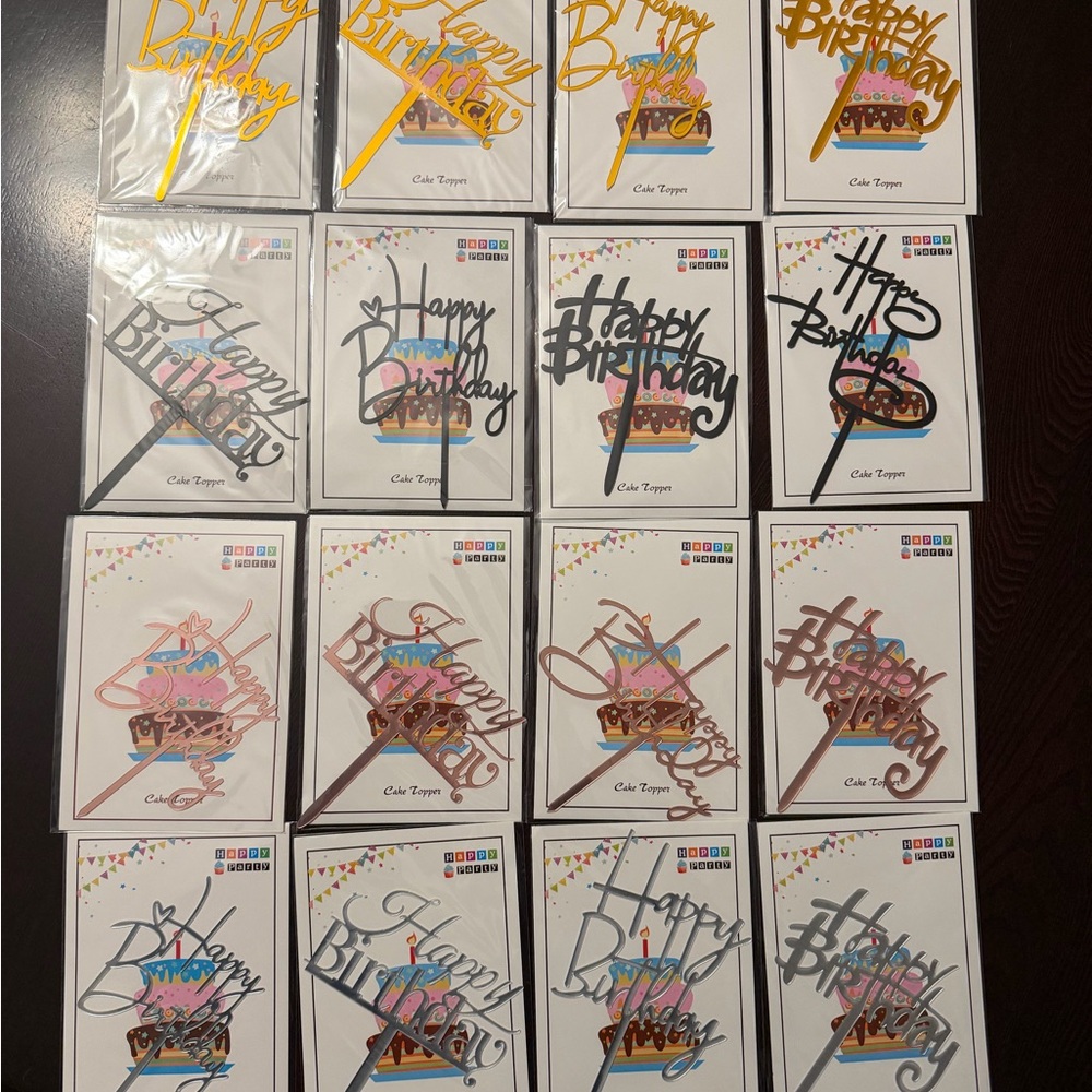Happy Birthday Cake Toppers Set